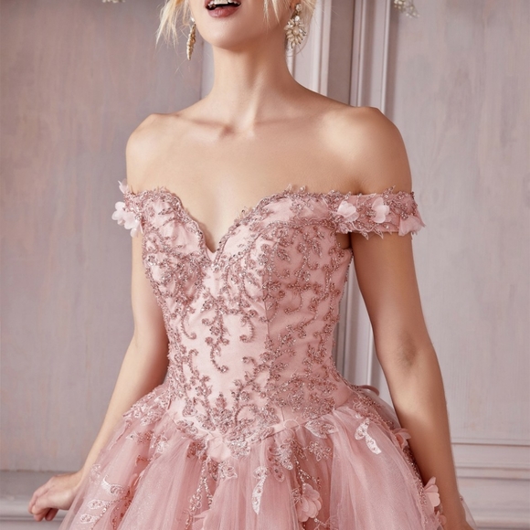 COPY - Rose gold beaded prom party pageant quencenara dress - Picture 2 of 9